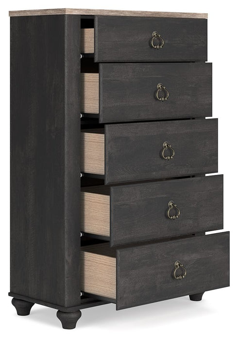 Nanforth - Two-tone - Five Drawer Chest