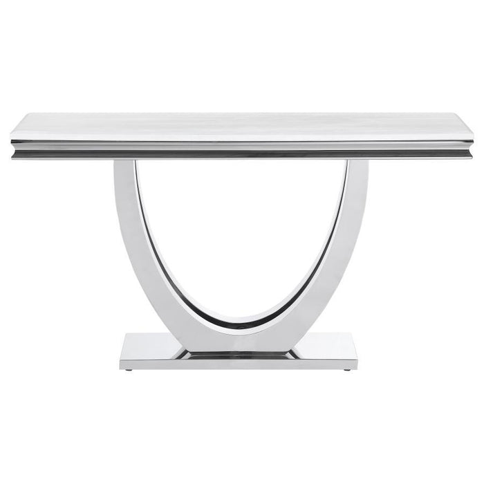 Kerwin - U-Base Rectangle Sofa Table - White And Chrome