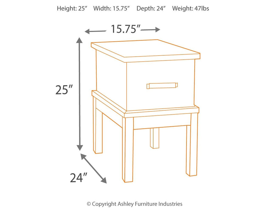 Stanah - Brown / Beige - Chair Side End Table