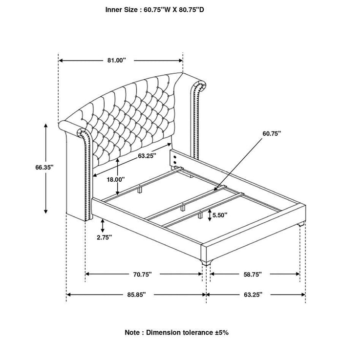 Melody - Upholstered Wingback Bed