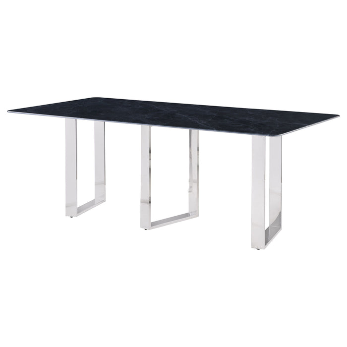 Desden - Rectangular Sintered Stone Dining Table - Gray