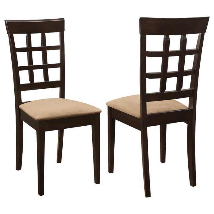 Gabriel - Lattice Back Side Chairs (Set of 2) - Cappuccino And Tan