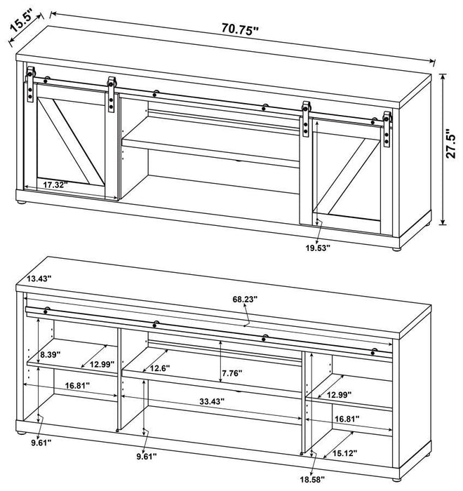 Brockton - 3-shelf Sliding Doors TV Console