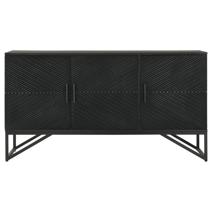 Riddell - 3-Door Accent Cabinet - Black