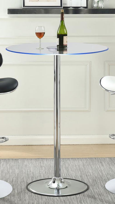 Thea - LED Bar Table - Chrome And Clear