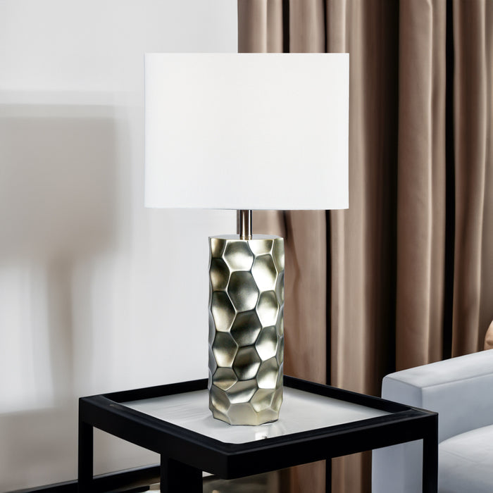 Table Lamp - Metallic And White