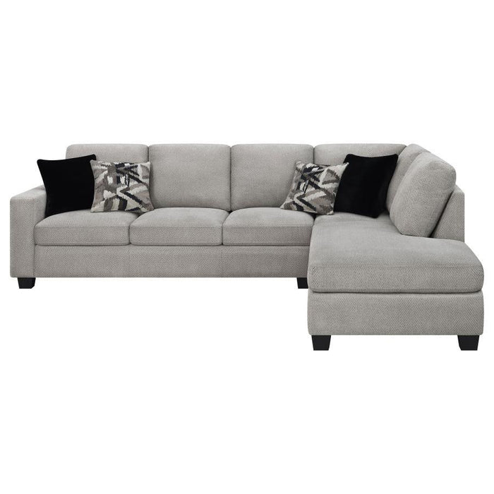 Whitson - Cushion Back Upholstered Sectional - Stone