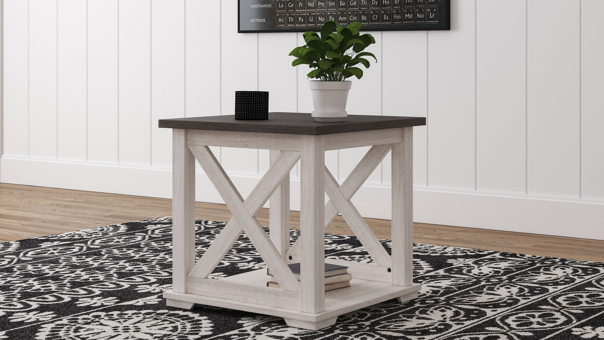 Dorrinson - White / Black / Gray - Square End Table