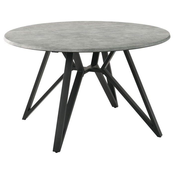 Neil - 5 Piece Round Dining Set - Concrete And Gray