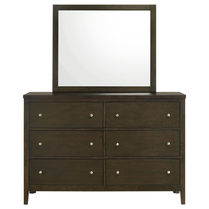 Wilkes - 6-Drawer Dresser And Mirror - Dark Cocoa