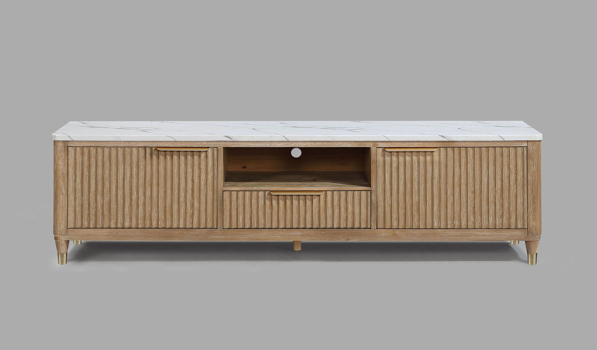 Kara - TV Stand - Cerused Natural