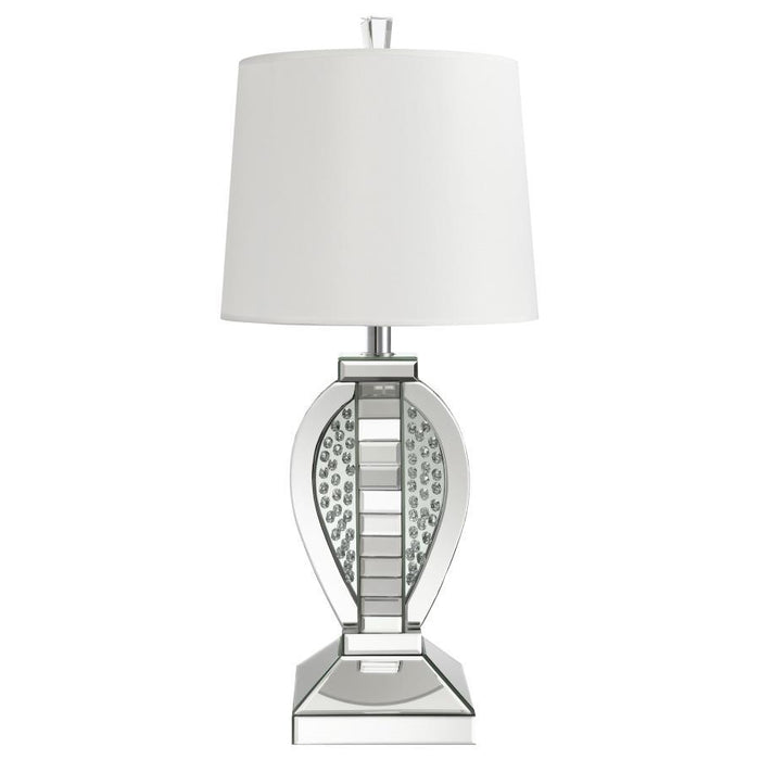 Klein - Table Lamp With Drum Shade - White And Mirror