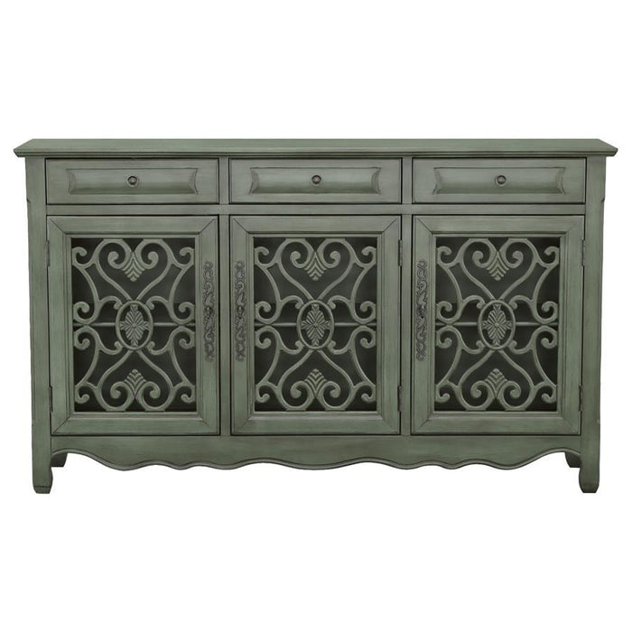 Madeline - 3-Door Accent Cabinet - Antique Green