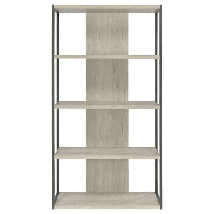 Loomis - 4-Shelf Bookcase - Whitewashed Gray