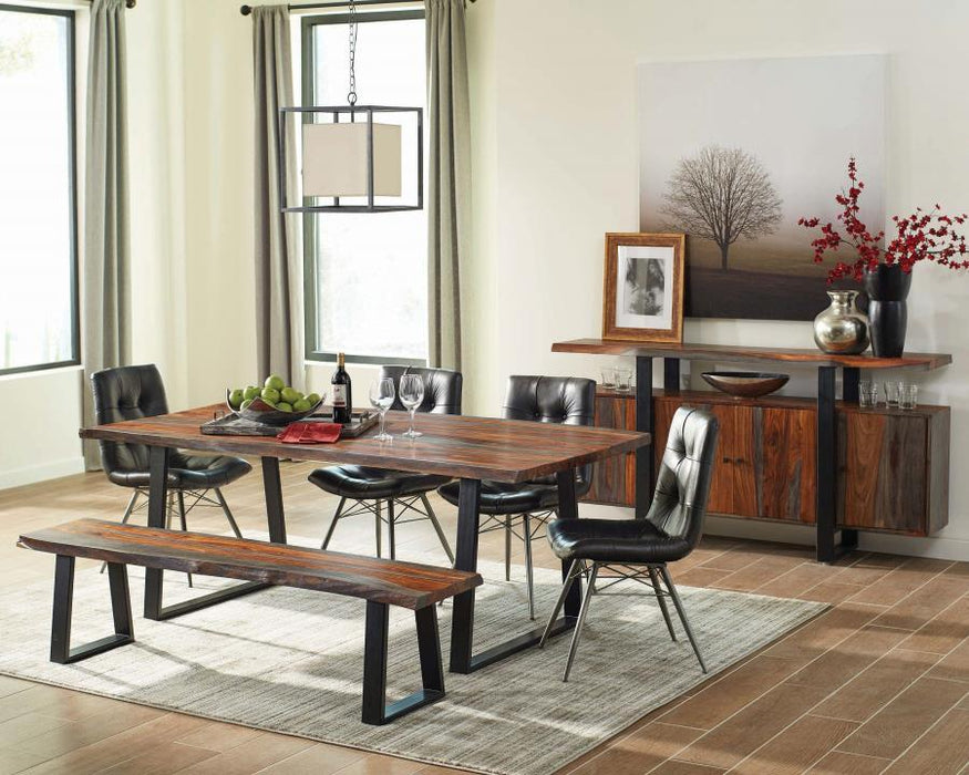 Ditman - Live Edge Dining Table - Gray Sheesham And Black