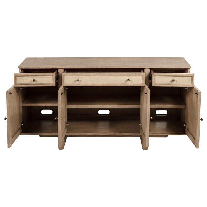 Kailani - 4-Door Cane Sideboard Buffet Cabinet - Beige Oak