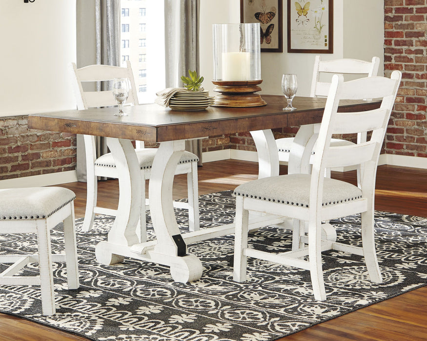 Valebeck - White / Brown - Rectangular Dining Room Table