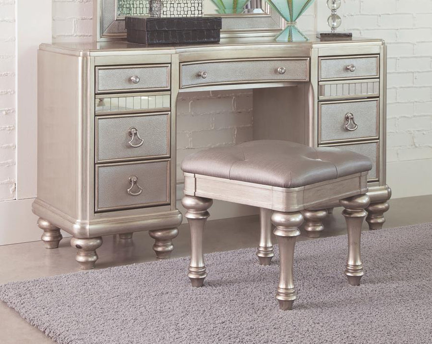 Bling Game - 9-Drawer Vanity Desk - Metallic Platinum