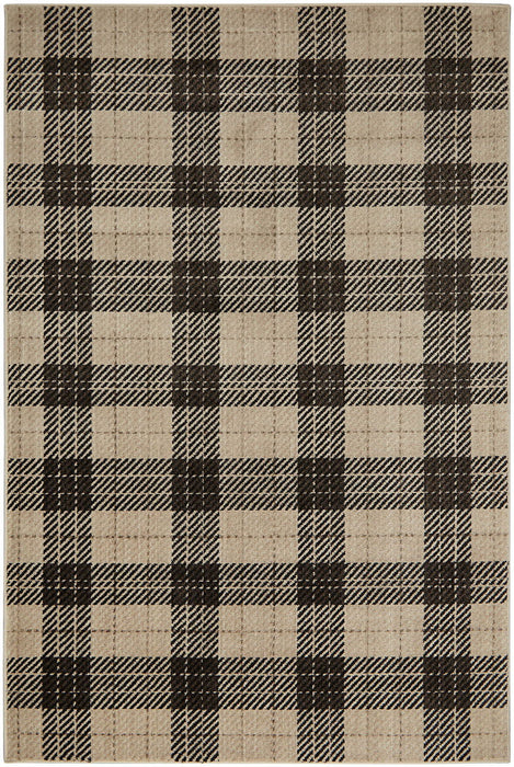 Kendrick - 5' x 7' Plaid Area Rug - Charcoal