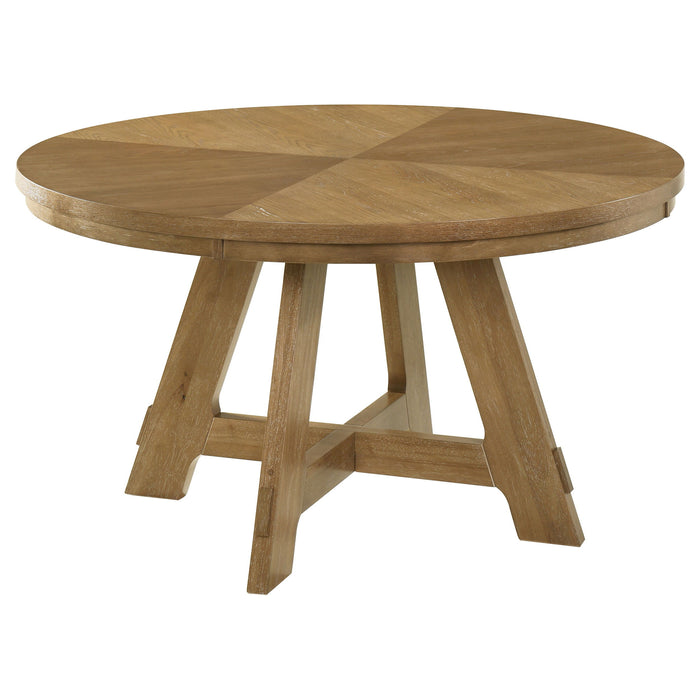 Danvers - Round 54" Wood Dining Table - Brown Oak