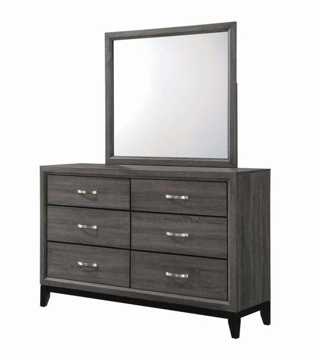 Watson - 6-Drawer Dresser - Gray Oak And Black