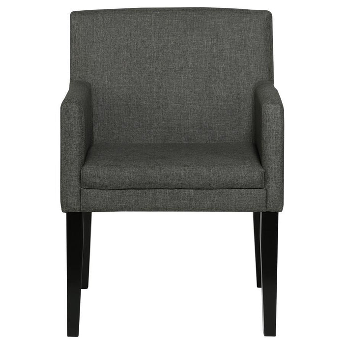 Catherine - Upholstered Dining Arm Chair (Set of 2) - Charcoal Gray And Black