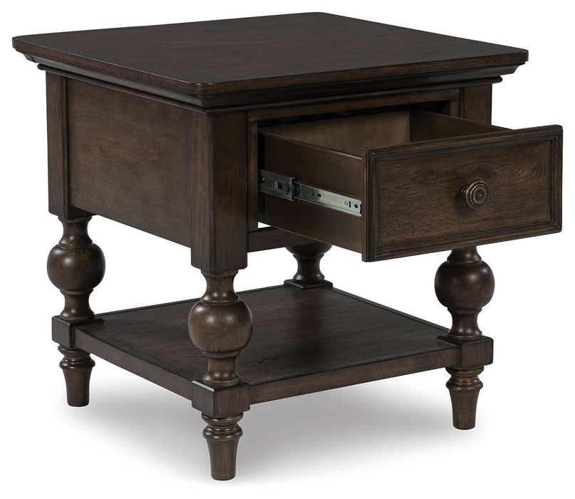 Veramond - Dark Brown - Square End Table