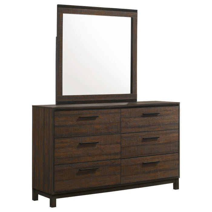 Edmonton - 6-Drawer Dresser With Mirror - Rustic Tobacco