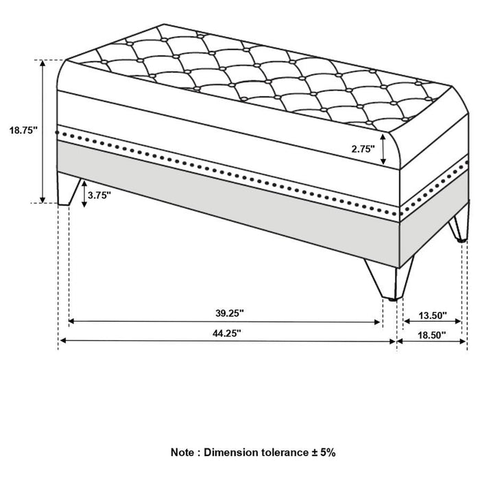 Barzini - Tufted Rectangular Trunk With Nailhead Black