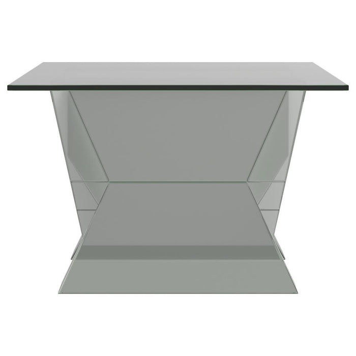 Taffeta - V-Shaped Coffee Table With Glass Top - Silver