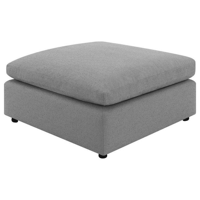 Raleigh - Boucle Upholstered Ottoman - Gray