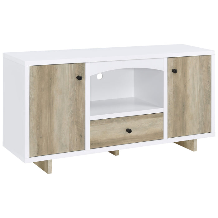 Dalton - 2 Door Storage Credenza - White And Distressed Pine