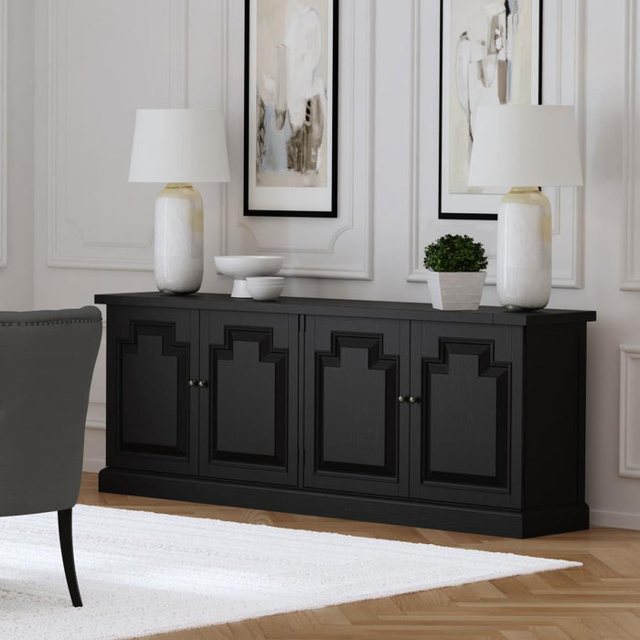 Florence - 4-Door Dining Sideboard Buffet Cabinet - Antique Black