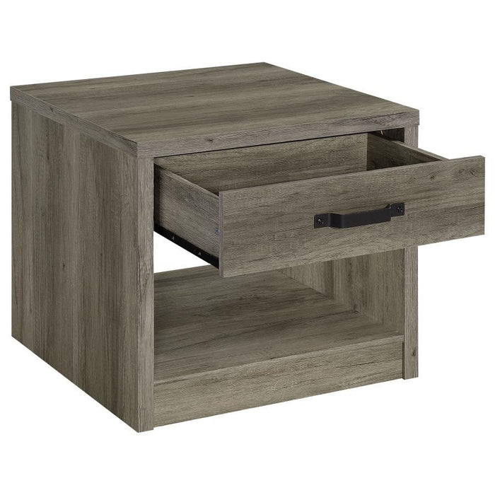 Felix - 1-Drawer Square Engineered Wood End Table - Gray Driftwood