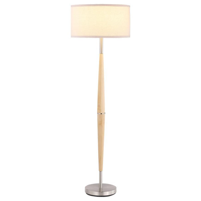 Flanary - Drum Shade Tapered Floor Lamp - Natural