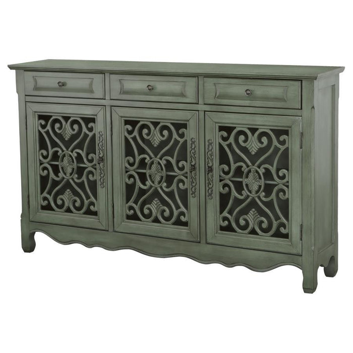 Madeline - 3-Door Accent Cabinet - Antique Green