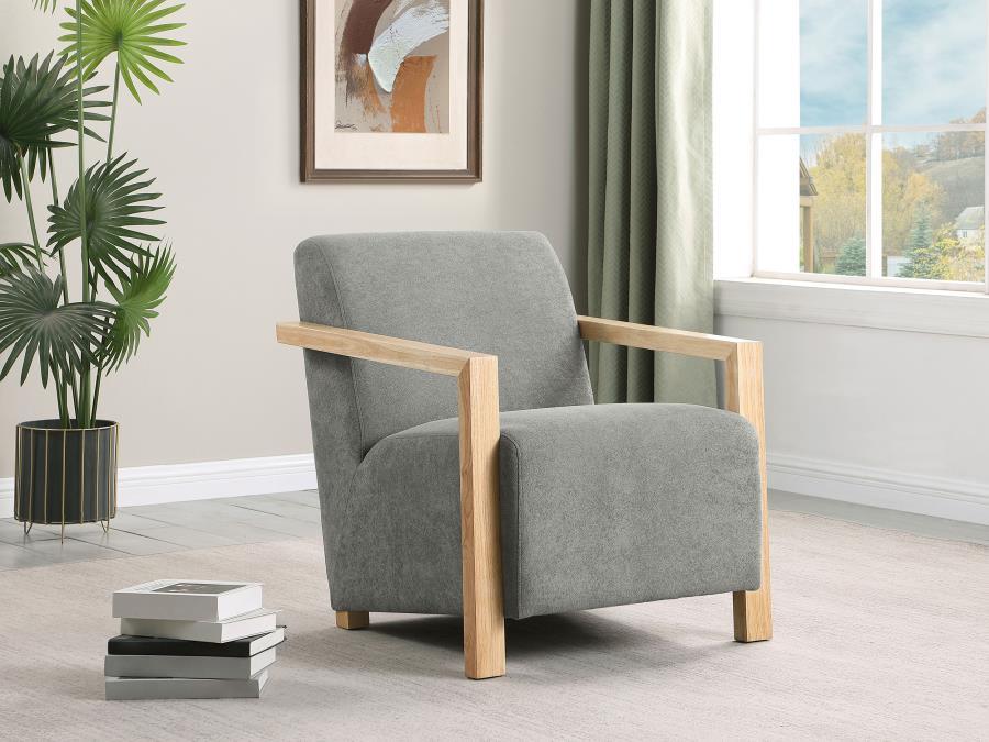 Diego - Upholstered Accent Arm Chair With Wood Arms