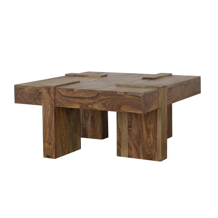 Samira - Wooden Square Coffee Table - Natural Sheesham