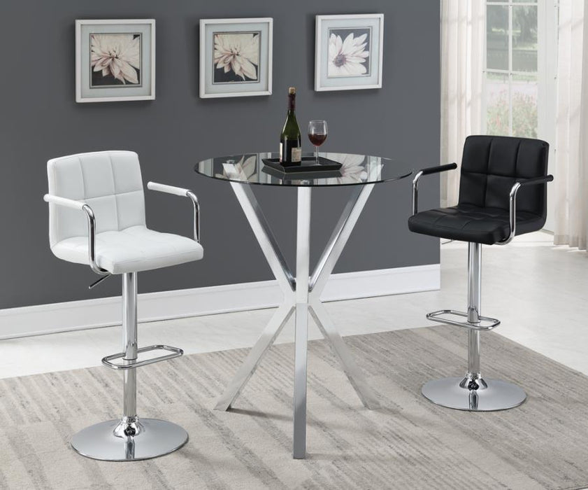 Denali - Round Glass Top Bar Table - Chrome