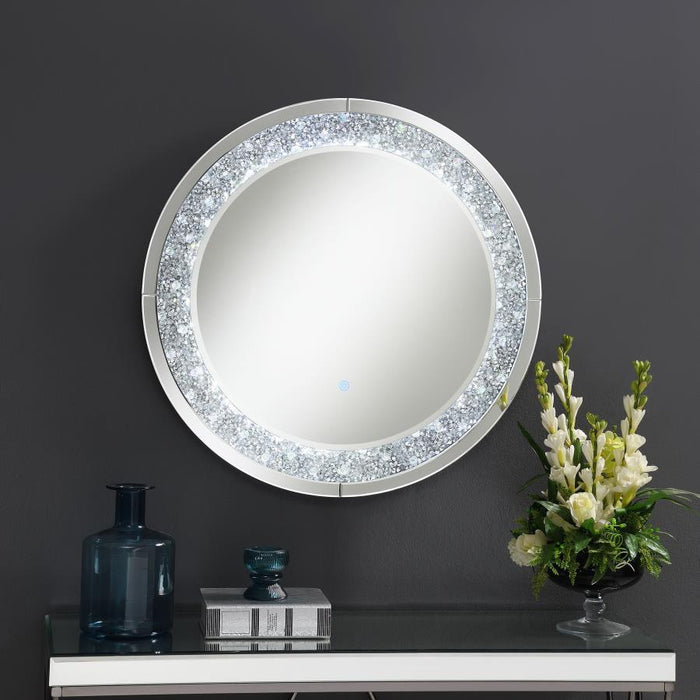 Lixue - Round Wall Mirror With LED Lighting - Silver