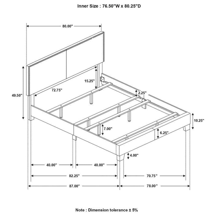 Boyd - Upholstered Bed with Nailhead Trim