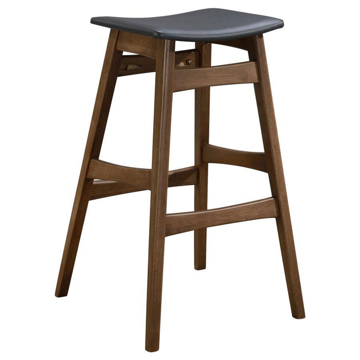 Finnick - Tapered Legs Bar Stools (Set of 2) - Dark Gray And Walnut