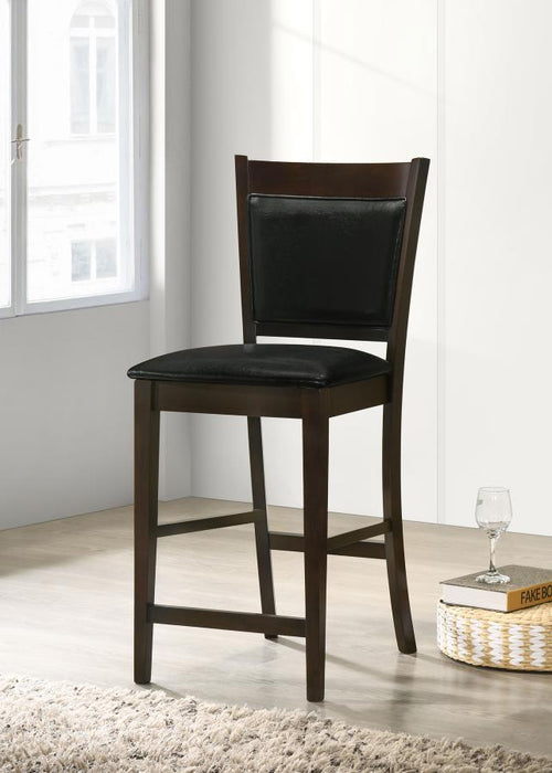 Jaden - Upholstered Counter Height Stools (Set of 2) - Black And Espresso