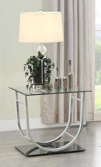 Danville - U-Shaped End Table - Chrome