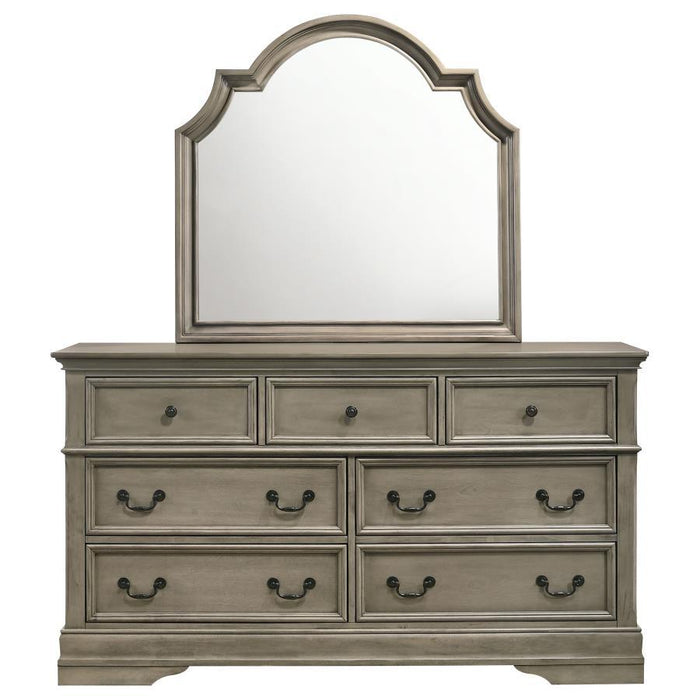 Manchester - 7-Drawer Dresser With Mirror - Wheat