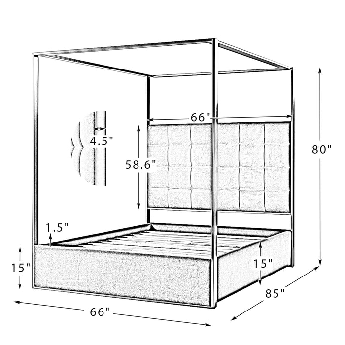 Madeleine - Upholstered Canopy Bed