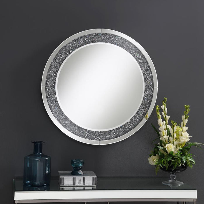 Lixue - Round Wall Mirror With LED Lighting - Silver