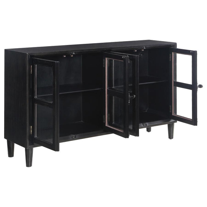 Sylvia - 4-Door Accent Cabinet - Black