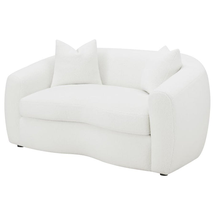 Isabella - Upholstered Tight Back Loveseat - White