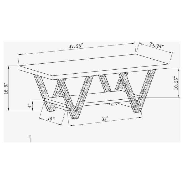 Stevens - V-Shaped Coffee Table - Black And Antique Gray